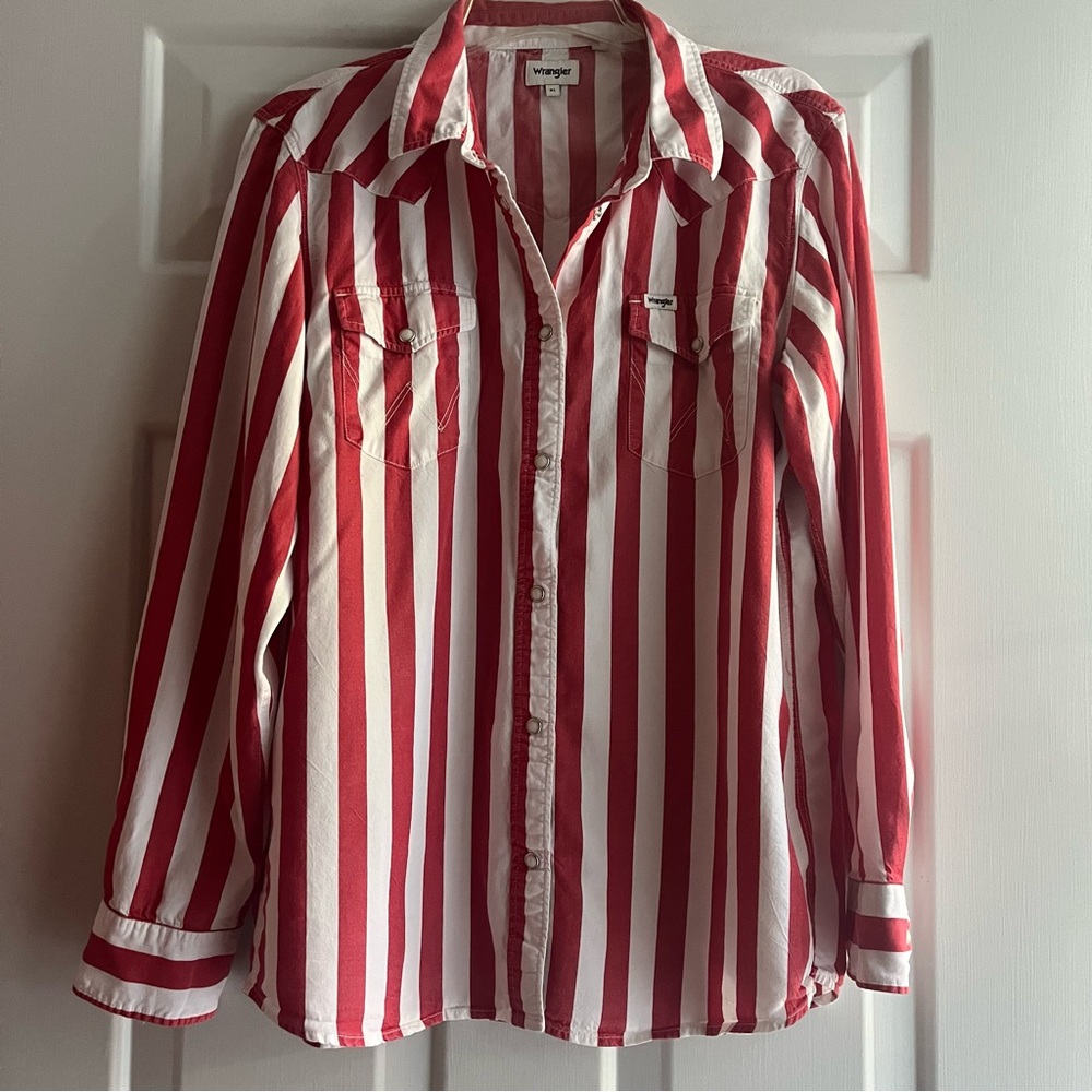 Wrangler Oversize Stripe Western Shirt Size XL
